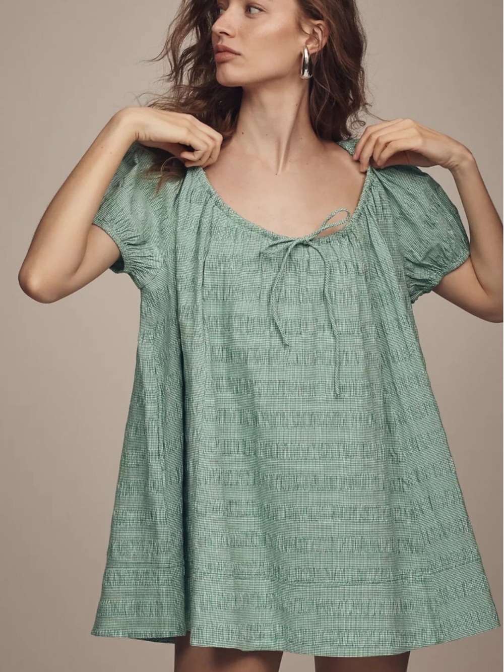 Maeve Scoop-neck Mini Swing Dress